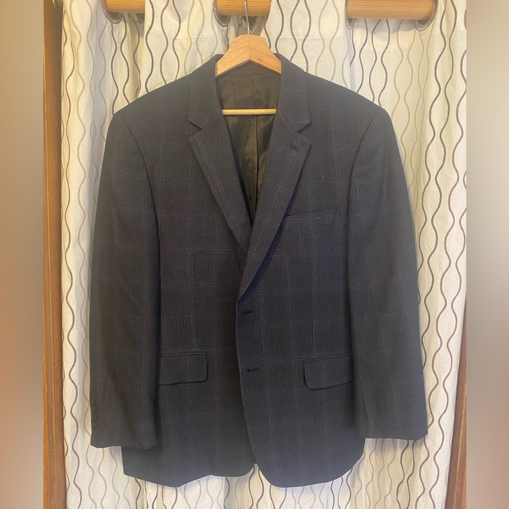 Andrew Fezza blue checkered blazer - 42S